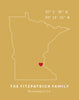 California Coordinates State Print // Any State