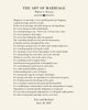 The Art of Marriage Poem // Personalized Wedding Anniversary Print