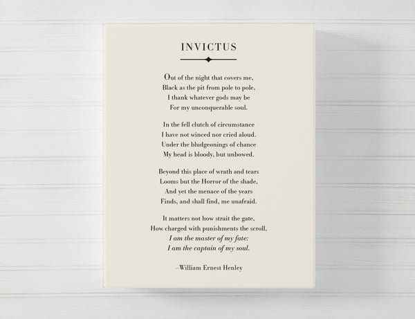 Invictus Poem Art Print // William Ernest Henley – Papermints invictus-poem-art-print-william-ernest-henley-papermints