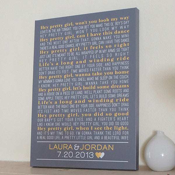 Custom Wedding Canvas Art // Song Lyrics, Poem, or Vows