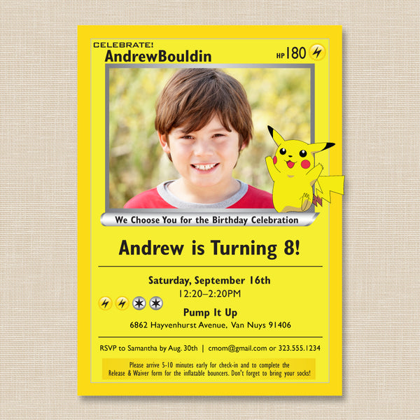 Pokemon Style Birthday Invitation Papermints Pokemon Style Birthday Invitation Papermints