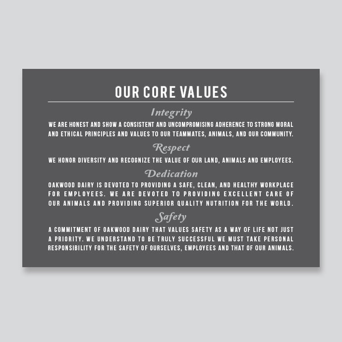 Corporate Mission Statement // Core Values