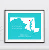 Virginia Custom Coordinates State Print // Any State