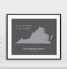 Virginia Custom Coordinates State Print // Any State
