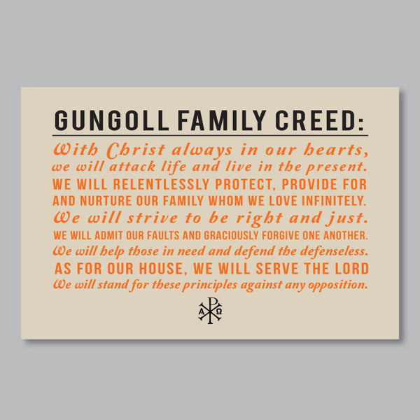 Personalized Family Creed Print // Mission Statement with Motif
