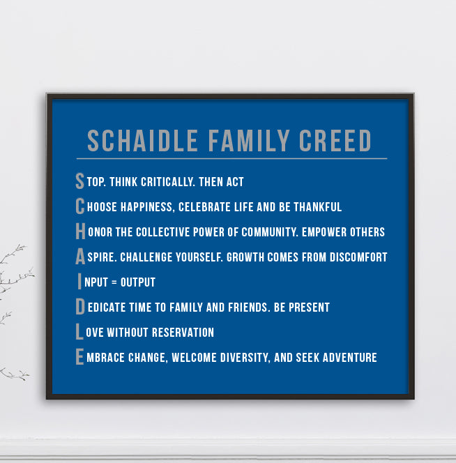 Custom Family Mission Statement // Family Last Name