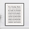 Our Family Rules Wall Art // Bus Roll