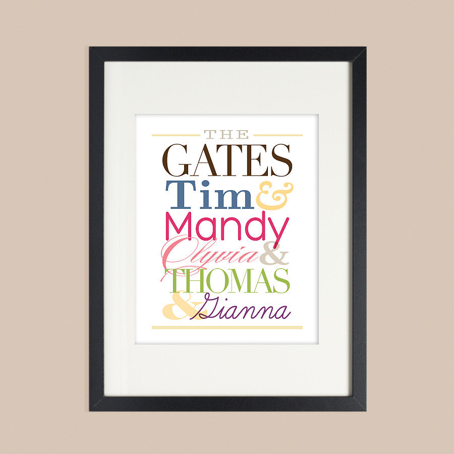Personalized Family Wall Art // Family Names