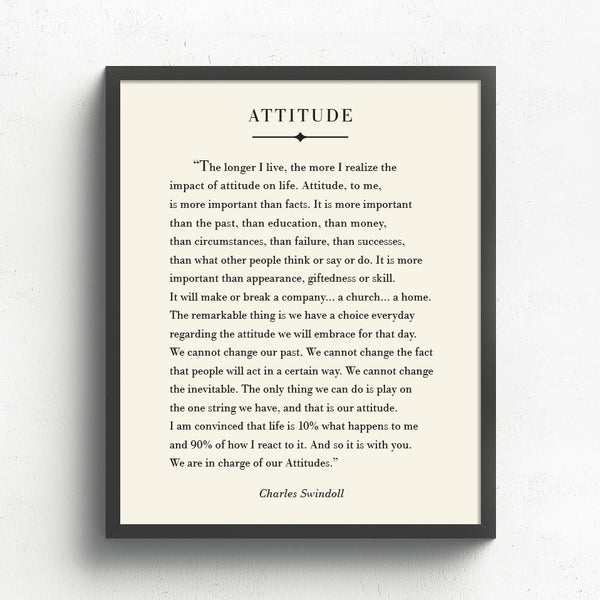 Attitude Quote Art Print // Inspirational Poem