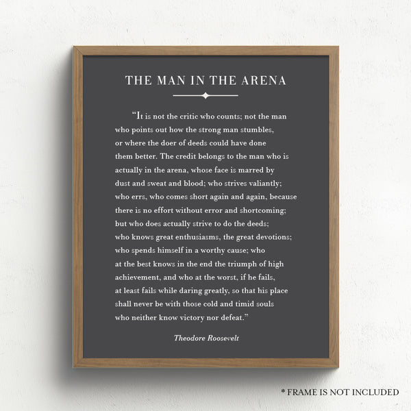 The Man in the Arena Art Print // Inspirational Office Decor