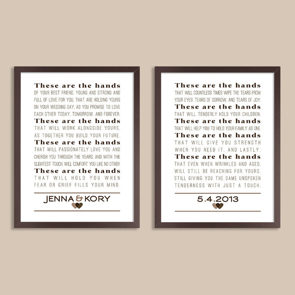These Are The Hands Print Set // Wedding Keepsake