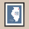 Illinois Wedding Map Print // ANY State or City
