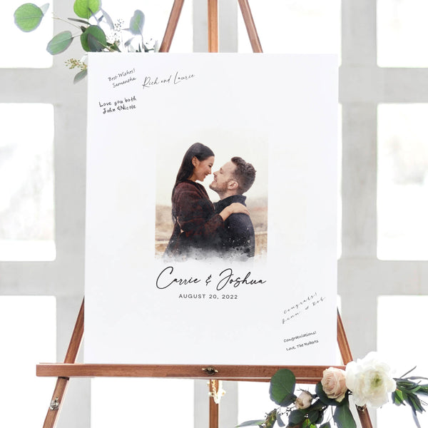 Watercolor Wedding Guest Book Alternative // Digital Watercolor Portrait