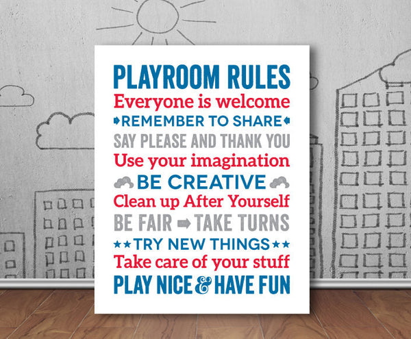 Playroom Rules Wall Art – Papermints playroom-rules-wall-art-papermints