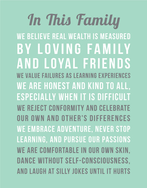 Personalized Family Rules Wall Art // In this Family – Papermints