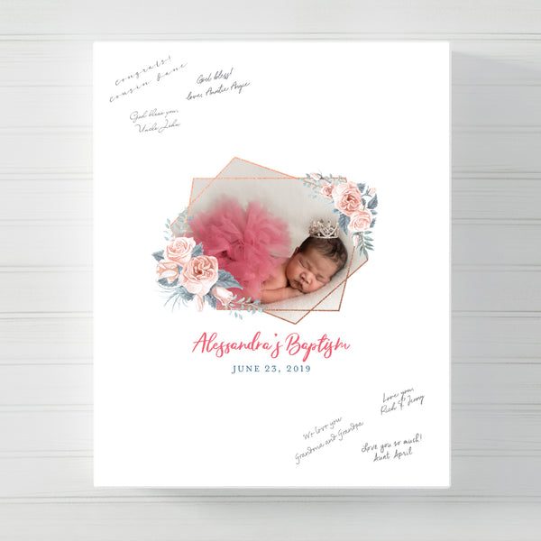 Baby Guest Book Alternative for Birthday or Baptism // Poster or Canvas