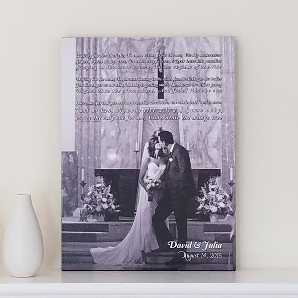 Wedding Photo Canvas Art // Custom Song Lyrics
