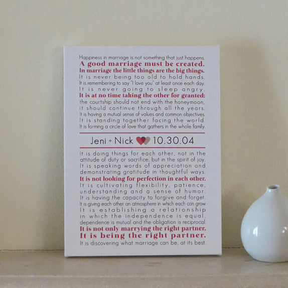 Art of Marriage Canvas Art // Wedding Gift