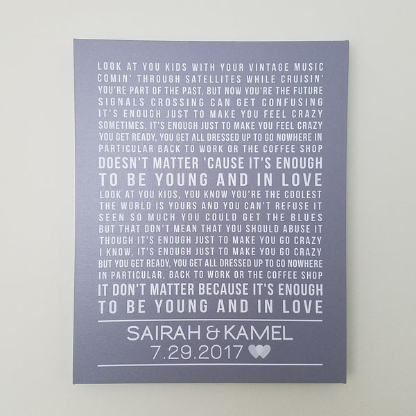 Wedding Song Canvas Art // First Dance Lyrics