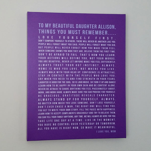 Custom Text Canvas Art // Special Message