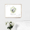 Greenery Diamond Wreath Wedding Guest Book Alternative //  Poster or Canvas