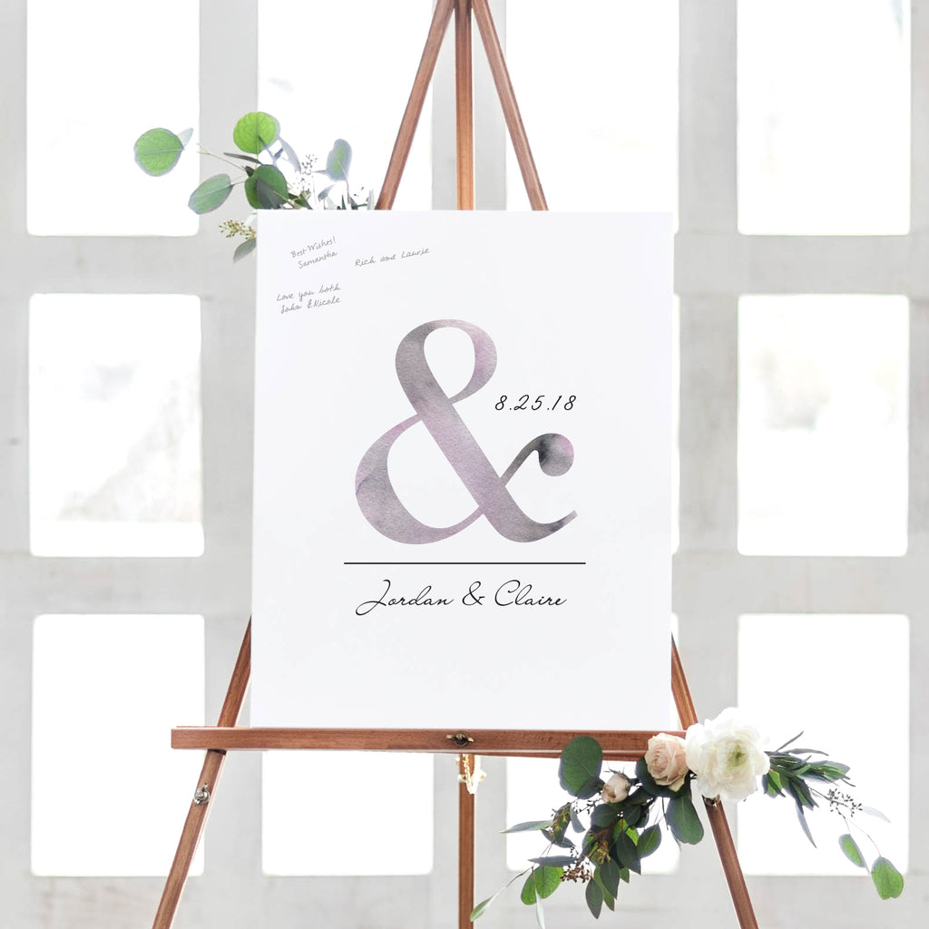 Ampersand Wedding Guest Book Alternative // Poster or Canvas