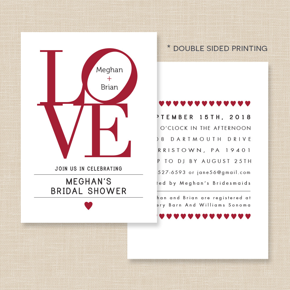 Love Philadelphia Invitation // Bridal Shower, Engagement, Rehearsal Love Philadelphia Invitation // Bridal Shower, Engagement, Rehearsal