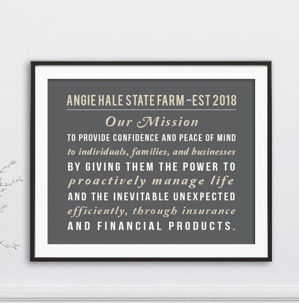 Company Core Value Sign // Business Mission Statement