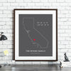 California Coordinates State Print // Any State
