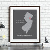 Texas Coordinates State Print // Choose Any State