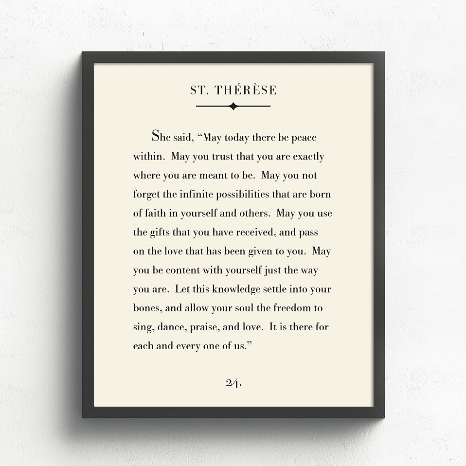 St. Therese Art Print // Book Page Art