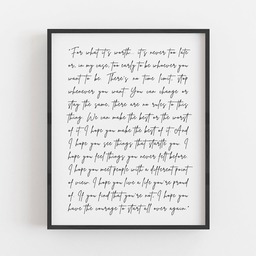 Custom Quote Print // Modern Handwriting Script – Papermints