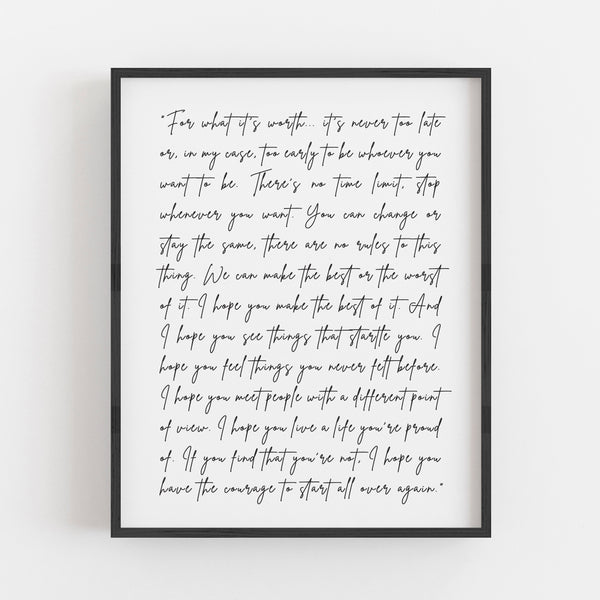 Custom Quote Print // Modern Handwriting Script