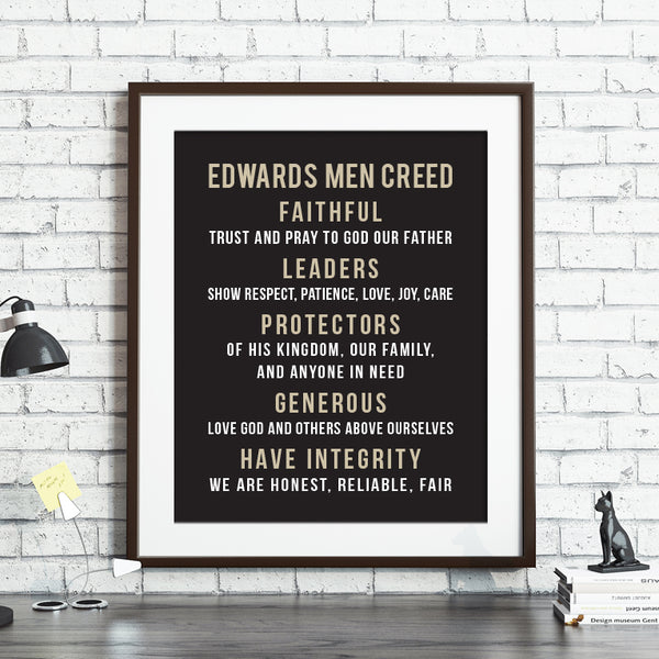 Custom Family Creed  // Centered Text