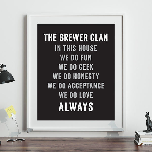 Personalized Family Rules // In This House We Do