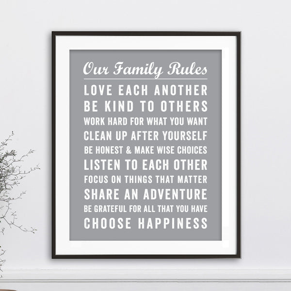 Our Family Rules Wall Art // Bus Roll