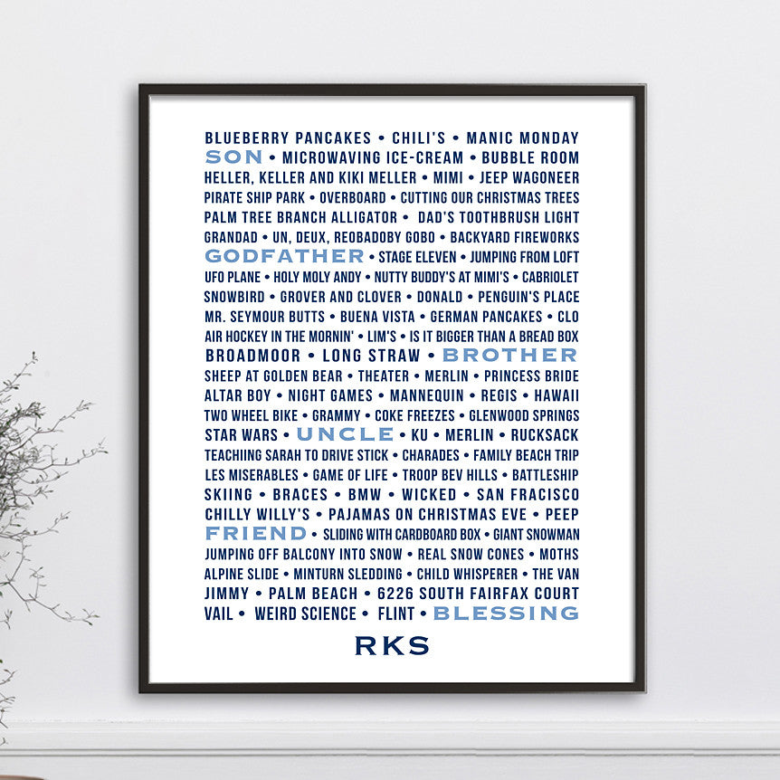 Personalized Special Memories Print //  Word Art