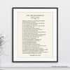 The Art of Marriage Poem // Personalized Wedding Anniversary Print