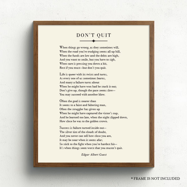Don't Quit Poem // Edgar A Guest