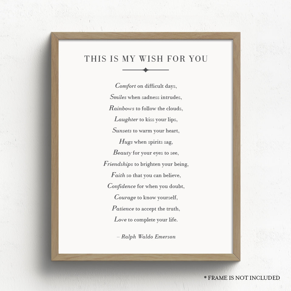 This Is My Wish For You Print // Ralph Waldo Emerson