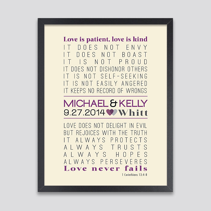 Personalized Love is Patient Print // 1 Corinthians 13