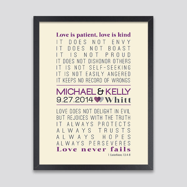 Personalized Love is Patient Print // 1 Corinthians 13