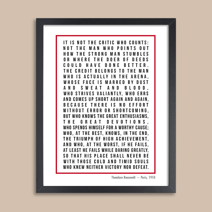 Man in the Arena Print - Bold // Inspirational Quote