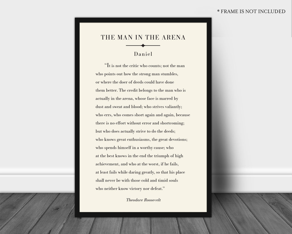 The Man in the Arena Print // With Personalized Name