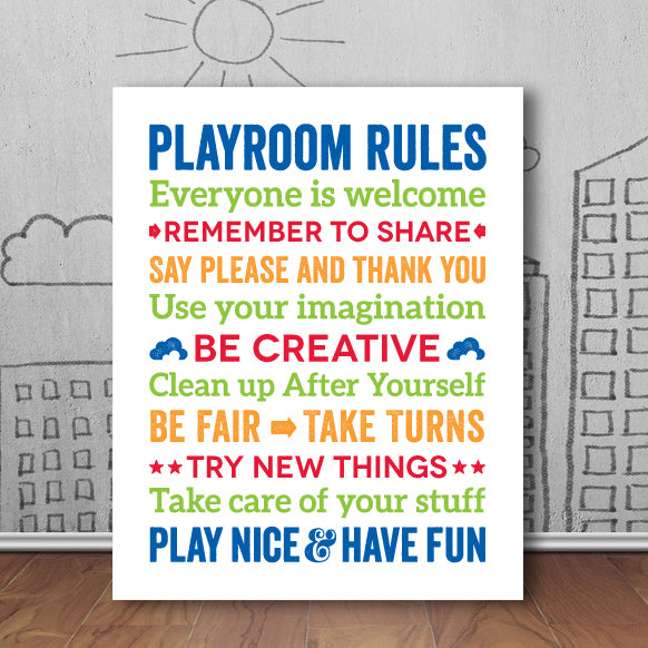 Playroom Rules Wall Art
