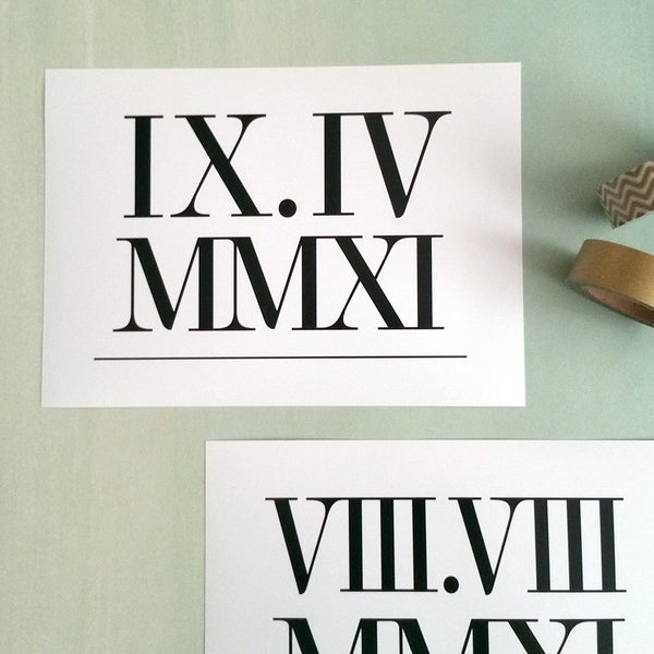 Roman Numeral Font Designs