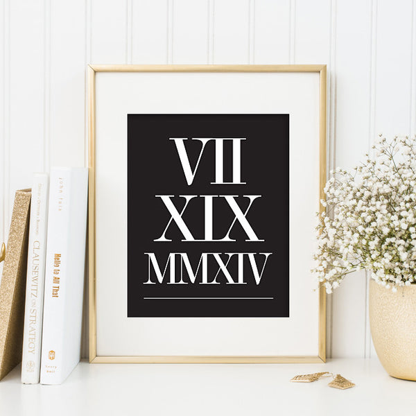 Roman Numeral Date Print // Anniversary Date