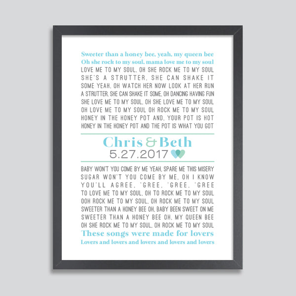 First Dance Lyrics Poster // Serif Font – Papermints