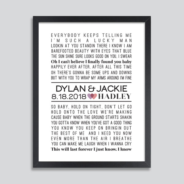 Couple’s Songs Lyrics Print // Book Lover – Papermints