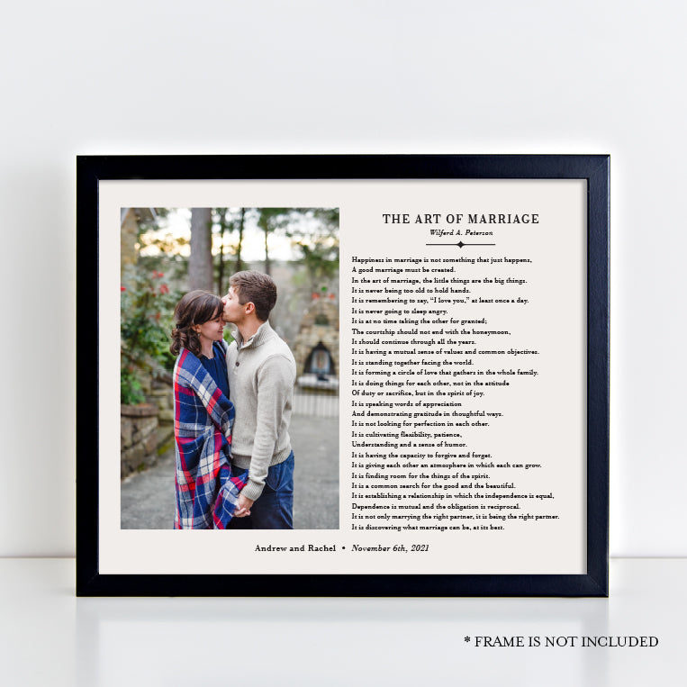 The Art of Marriage Photo Gift // Personalized Photo Print